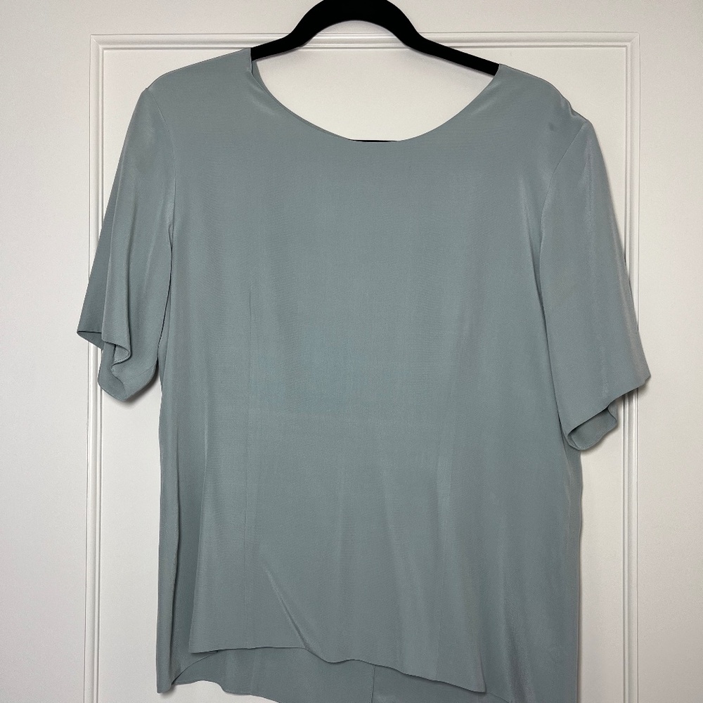 Vintage Classiques Entier 100% Silk Drapey Blouse Top with button back